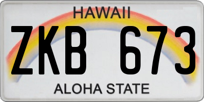 HI license plate ZKB673