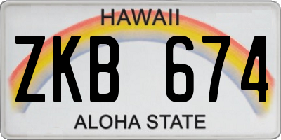 HI license plate ZKB674