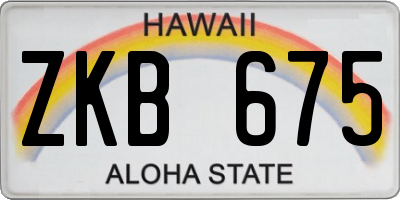 HI license plate ZKB675