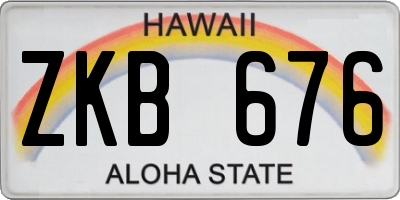 HI license plate ZKB676