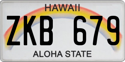 HI license plate ZKB679