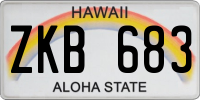 HI license plate ZKB683