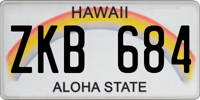 HI license plate ZKB684