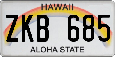 HI license plate ZKB685