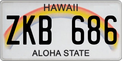HI license plate ZKB686