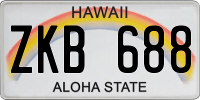 HI license plate ZKB688