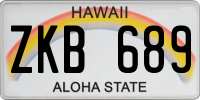 HI license plate ZKB689