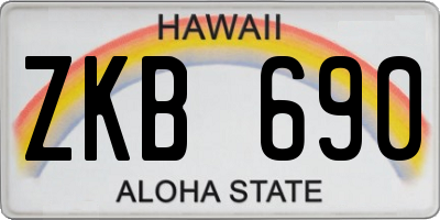 HI license plate ZKB690