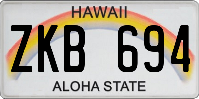 HI license plate ZKB694