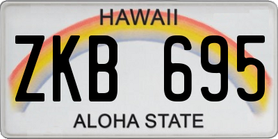 HI license plate ZKB695