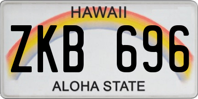 HI license plate ZKB696