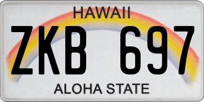 HI license plate ZKB697