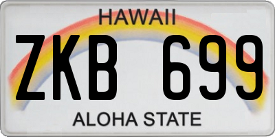 HI license plate ZKB699