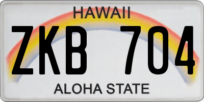 HI license plate ZKB704