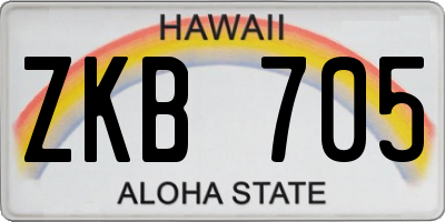 HI license plate ZKB705