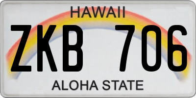 HI license plate ZKB706
