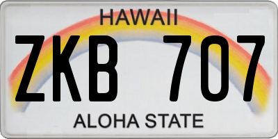 HI license plate ZKB707