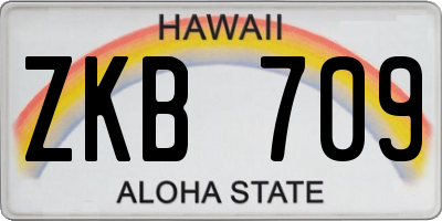 HI license plate ZKB709