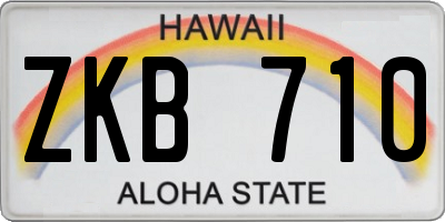 HI license plate ZKB710