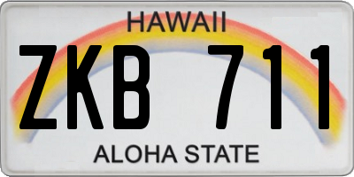 HI license plate ZKB711