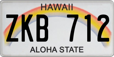 HI license plate ZKB712