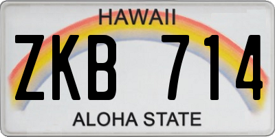 HI license plate ZKB714