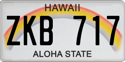 HI license plate ZKB717