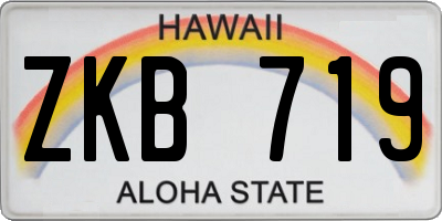 HI license plate ZKB719