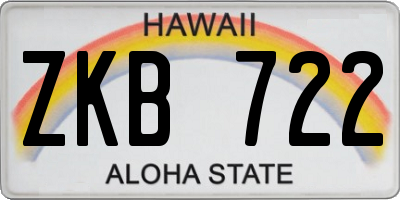 HI license plate ZKB722