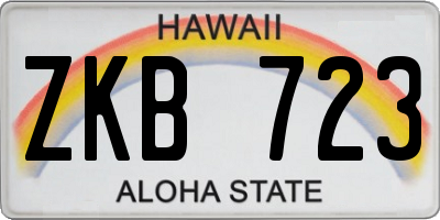 HI license plate ZKB723