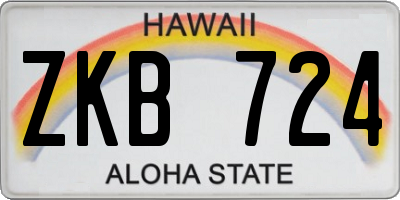HI license plate ZKB724