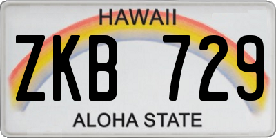 HI license plate ZKB729
