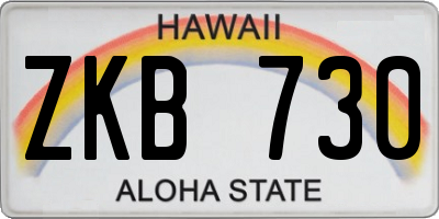HI license plate ZKB730