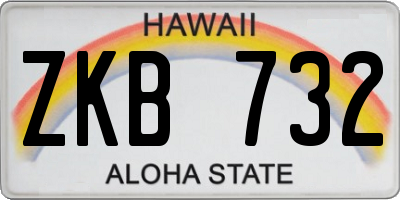 HI license plate ZKB732