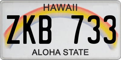 HI license plate ZKB733