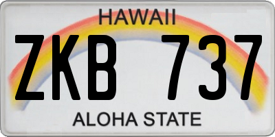 HI license plate ZKB737