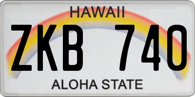 HI license plate ZKB740