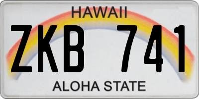 HI license plate ZKB741