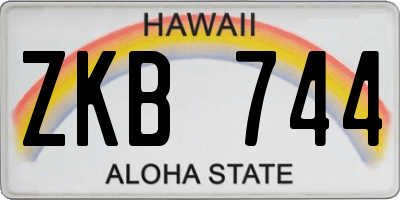HI license plate ZKB744