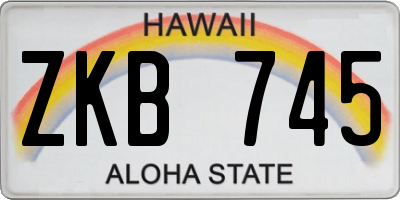 HI license plate ZKB745