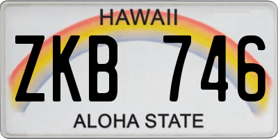 HI license plate ZKB746