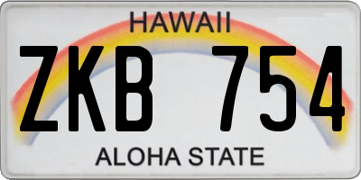 HI license plate ZKB754