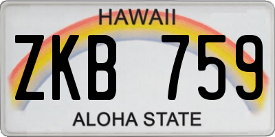HI license plate ZKB759
