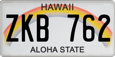 HI license plate ZKB762