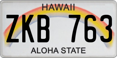 HI license plate ZKB763