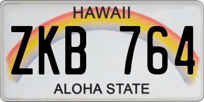 HI license plate ZKB764