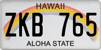 HI license plate ZKB765