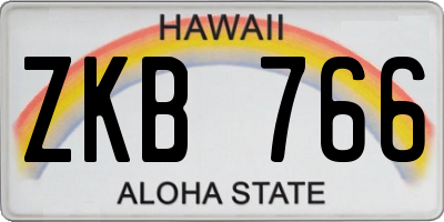 HI license plate ZKB766
