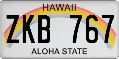 HI license plate ZKB767