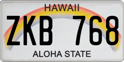HI license plate ZKB768